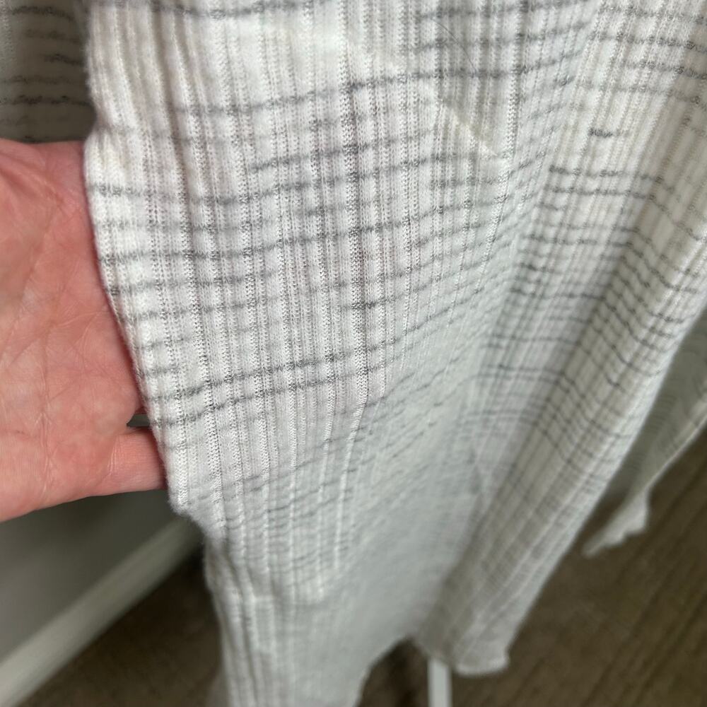 Anthropologie Saturday Sunday gray/white striped open duster sweater M - Picture 3 of 9